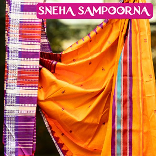 Berhampuri Silk Paata – Orange