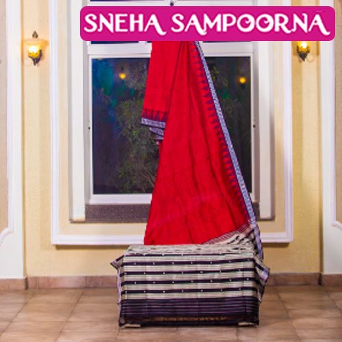 Berhampuri Silk Paata – Red