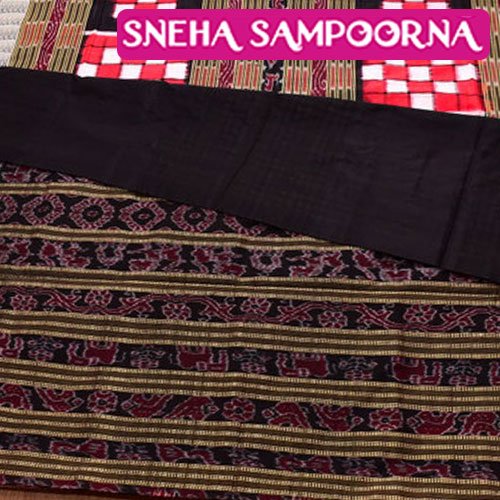 Bichitrpuri Body bandha sambalpuri silk Red n Black saree