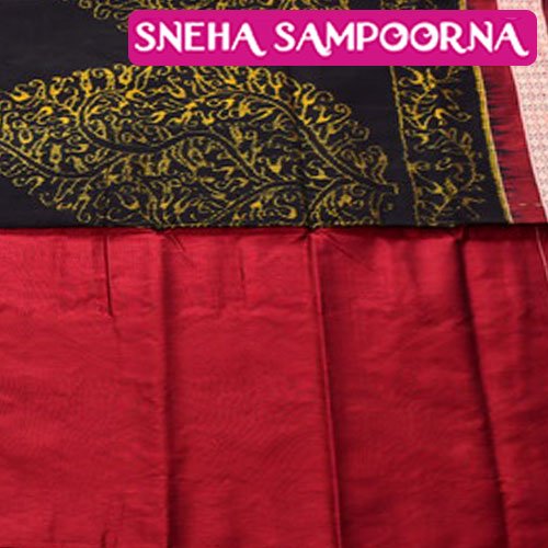 Exclusive Black n marron sambalpuri body bandha Ambua  silk