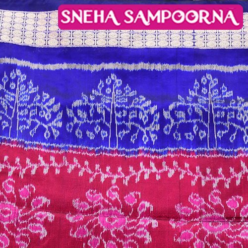 Gajagamini Pink n Blue ful body bandha sambalpuri silk saree