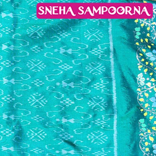 Teal green full body s bandha Silk pattachitra